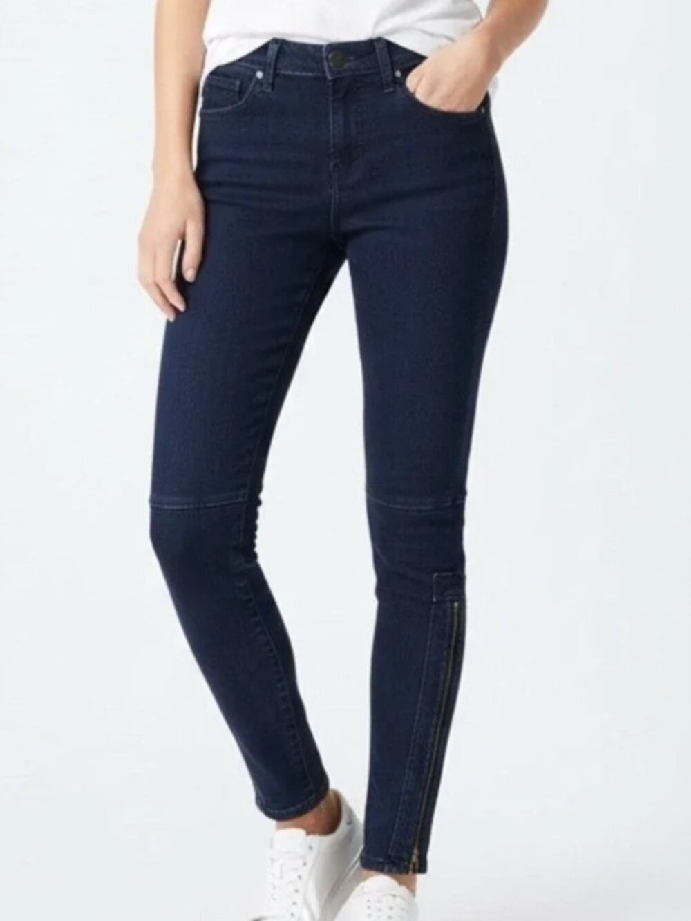 Rag & Bone Jeans Womens 28 Dark Indigo Blue Skinny Zipper Ankle Biker Low Rise